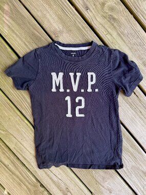 Carter's Boys MVP 12 Varsity Graphic Tee Size 8 Short Sleeve Black T-Shirt